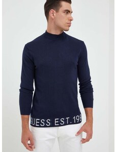 Ένα πουλόβερ σε μείγμα μεταξιού Guess χρώμα: ναυτικό μπλε