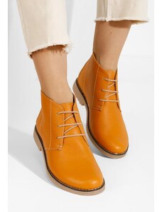 Zapatos Γυναικεία δερμάτινα μποτάκια Kalisa Κιτρινα
