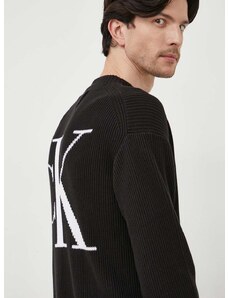 Βαμβακερό πουλόβερ Calvin Klein Jeans χρώμα: μαύρο
