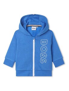 Μπλούζα μωρού BOSS χρώμα: ναυτικό μπλε, με κουκούλα