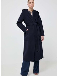 Μάλλινο παλτό Ivy Oak χρώμα: ναυτικό μπλε
