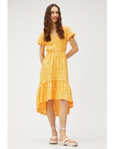 Koton Γυναικείο Κίτρινο Φόρεμα με Σχέδια
