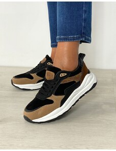 INSHOES Suede basic sneakers με διπλή chunky σόλα Μαύρο