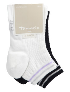 Tamaris White/Black Γυναικείες Κάλτσες Λευκές/Μαύρες-2 Pack (99600)