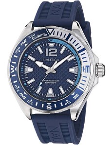 NAUTICA Clearwater Beach - NAPCWF305, Silver case with Blue Rubber Strap