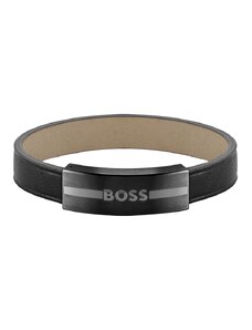 Boss Accessories BOSS Βραχιόλι από ανοξείδωτο ατσάλι & δέρμα Black 1580490M