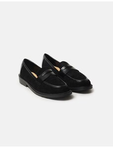 ideal Basic μονόχρωμα flat loafers με ελαστική σόλα Μαύρο