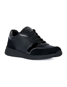 Geox D Bulmya A Black Γυναικεία Ανατομικά Δερμάτινα Sneakers Μαύρα (D36NQA 054BS C9999)