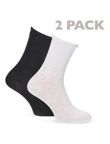 Tamaris Off White/Black Γυναικείες Κάλτσες Εκρού/Μαύρες-2 Pack (99648)