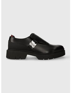 Δερμάτινα κλειστά παπούτσια HUGO Denzel χρώμα: μαύρο, 50503626 F350503626