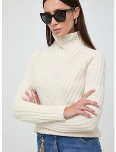 Μάλλινο πουλόβερ BOSS γυναικεία, χρώμα: μπεζ