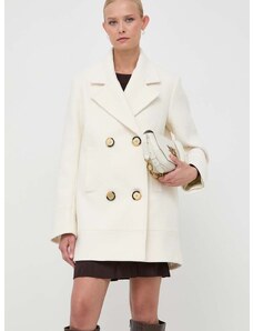 Μάλλινο παλτό Pinko χρώμα: μπεζ