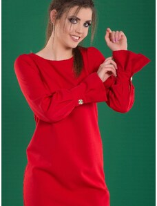 INPRESS Dress with flared sleeves red