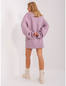 Fashionhunters Light purple knitted mini dress