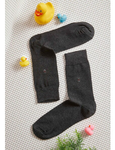 Comfort Κάλτσες ανδρικές μονόχρωμες με σήμα - Ανθρακί