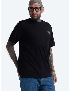 Βαμβακερό μπλουζάκι Wood Wood Sami Info T-shirt χρώμα: μαύρο