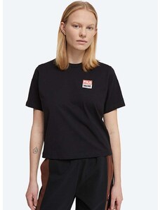 Βαμβακερό μπλουζάκι Wood Wood Steffi T-Shirt x Fila χρώμα: μαύρο