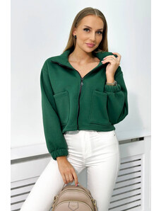 Kesi Cotton insulated sweatshirt with green zipper
