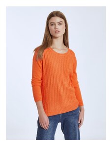 Celestino Πλεκτό μονόχρωμο πουλόβερ πορτοκαλι για Γυναίκα