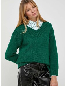 Μάλλινο πουλόβερ Luisa Spagnoli γυναικεία, χρώμα: πράσινο