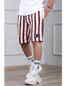 Madmext Striped Black Casual Shorts 2915