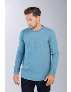 RESTART Ανδρικό μπλουζάκι Μακρυμάνικο λαιμόκοψη Γαλάζιο