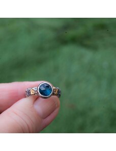 SILVERstro Κοσμήματα Δαχτυλίδι σε ασήμι 925 με Μπλε πέτρα Κυανίτη