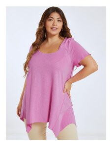 Celestino Ασύμμετρη μακριά μπλούζα ροζ για Γυναίκα