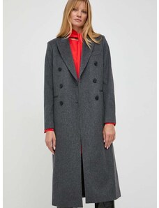 Μάλλινο παλτό Victoria Beckham χρώμα: γκρι