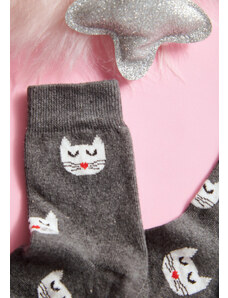 Comfort Kάλτσες παιδικές με γατούλες - γκρι
