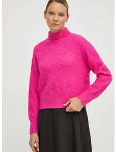 Μάλλινο πουλόβερ Samsoe Samsoe γυναικεία, χρώμα ροζ