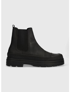 Δερμάτινα παπούτσια Calvin Klein CHELSEA BOOT RUB χρώμα: μαύρο, HM0HM01252 F3HM0HM01252
