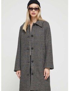 Παλτό από μείγμα μαλλιού Abercrombie & Fitch χρώμα: γκρι