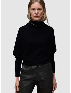 Μάλλινο πουλόβερ AllSaints RIDLEY CROP γυναικείο, χρώμα: μαύρο