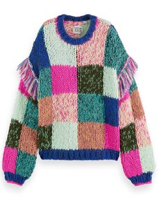 MAISON SCOTCH Πουλοβερ Multicolour Hand Knitted 174797 SC6972 pink and green