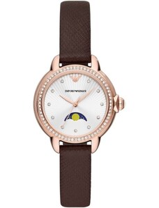 EMPORIO ARMANI Mia Crystals - AR11568, Rose Gold case with Brown Leather Strap