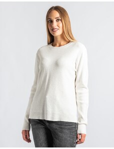 INSHOES Πλεκτή μονόχρωμη μπλούζα με ριπ λεπτομέρειες Λευκό