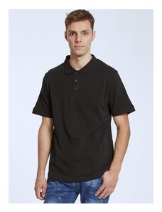 Celestino Ανδρική βαμβακερή μπλούζα με γιακά μαυρο για Άντρα