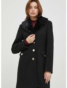 Μάλλινο παλτό Artigli χρώμα: μαύρο