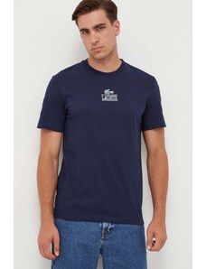 Βαμβακερό μπλουζάκι Lacoste χρώμα ναυτικό μπλε TH1147