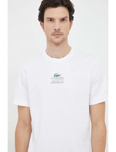 Βαμβακερό μπλουζάκι Lacoste χρώμα άσπρο TH1147