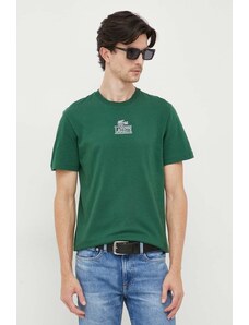 Βαμβακερό μπλουζάκι Lacoste χρώμα πράσινο TH1147