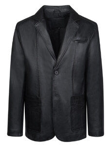 Prince Oliver Δερμάτινο Σακάκι Mαύρο 100% Leather (Modern Fit)