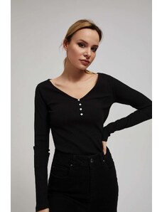 Moodo Ribbed blouse with buttons
