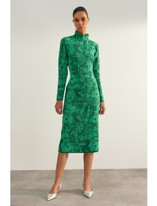 Trendyol Limited Edition Green Εξοπλισμένο με Glittery Πουλόβερ Φόρεμα