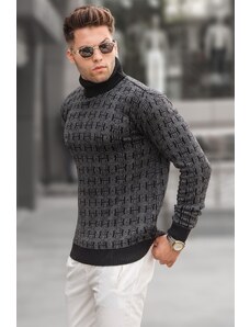 Madmext Black Patterned Turtleneck Knitwear Sweater 5768