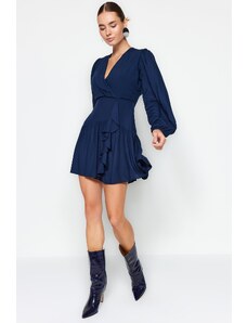Trendyol Navy Blue Flounce Double Breasted Woven Woven Dress