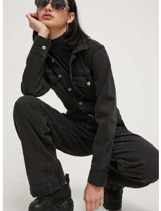 Ολόσωμη φόρμα τζιν Abercrombie & Fitch χρώμα: μαύρο