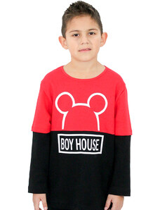 Galaxy Family Παιδική Βαμβακερή Πιτζάμα για αγόρια Μίκυ Μάους Mickey Boy House Κόκκινο 105