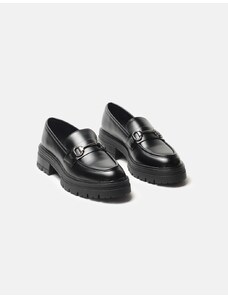 INSHOES Basic μονόχρωμα loafers με τρακτερωτή σόλα Μαύρο